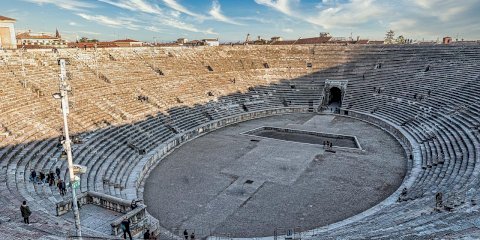 Parking at the Arena di Verona for the Arena Opera Festival 2022 